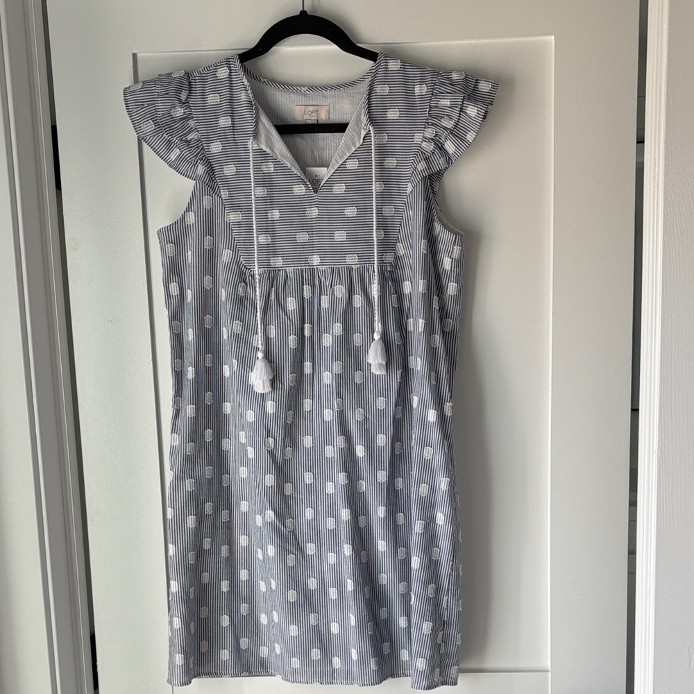 LOFT Striped Collar Blouse